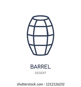 Barrel icon. Barrel linear symbol design from Desert collection. Simple outline element vector illustration on white background.