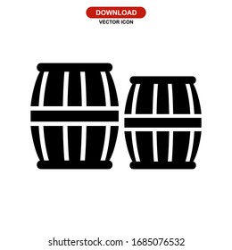 icono de barril o logotipo símbolo de signo aislado ilustración vectorial - iconos vectoriales de estilo negro de alta calidad
