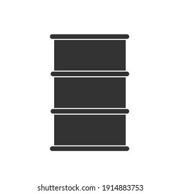 Barrel icon. Oil drum container black symbol. Vector isolated on white