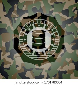 icono de barril en el modelo de camuflaje