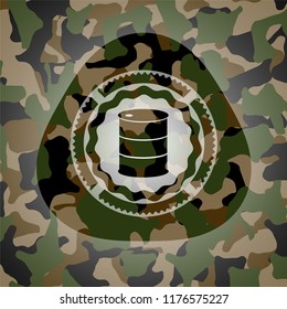 barrel icon on camouflaged pattern