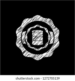 barrel icon on chalkboard
