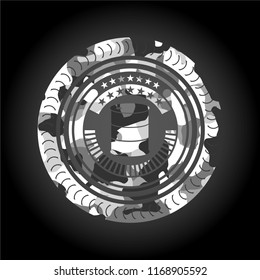 barrel icon on grey camouflaged pattern