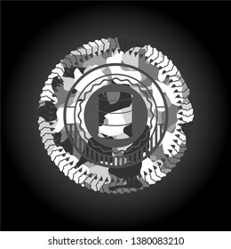 barrel icon on grey camouflaged texture