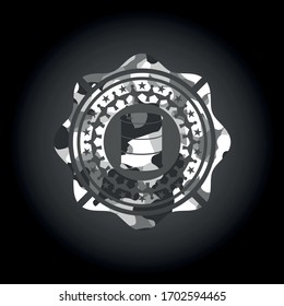 barrel icon on grey camouflaged texture. 