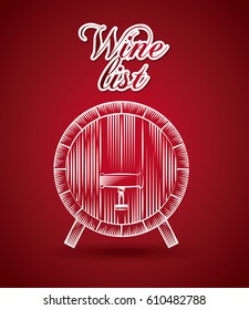 barrel icon over red background. colorful design. wine house concept. vector illustration