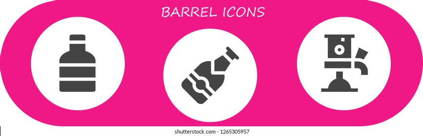  barrel icon set. 3 filled barrel icons. Simple modern icons about  - Wine, Beer, Beer tap