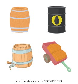 Barrel icon set. Cartoon set of barrel vector icons for web design isolated on white background