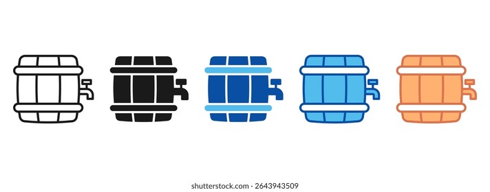 Barrel Icon Set Multiple Style Collection