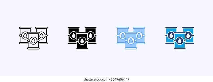 Barrel Icon Set Multiple Style Collection