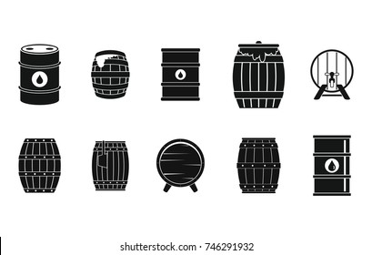 Barrel icon set. Simple set of barrel vector icons for web design isolated on white background