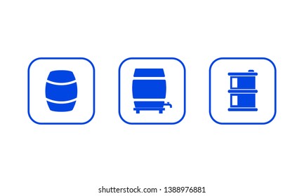Barrel icon set. Vector illustration 