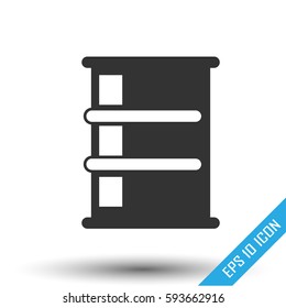 Barrel icon. Simple flat logo of barrel on white background. Vector illustration.