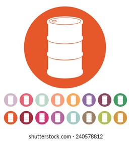 The barrel icon. Barrel symbol. Flat. Vector illustration. Button Set