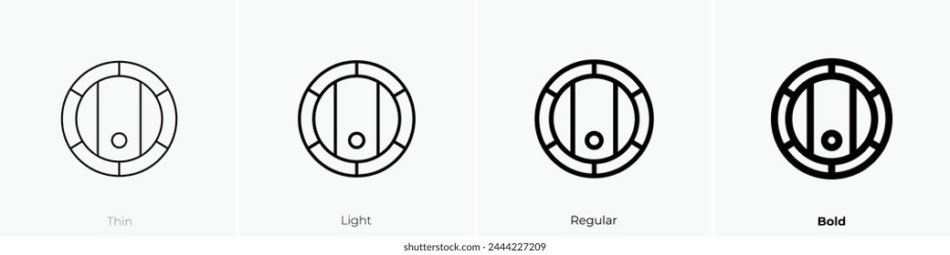 barrel icon. Thin, Light Regular And Bold style design isolated on white background