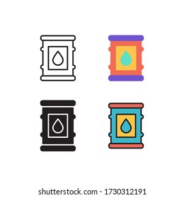 barrel icon vector with different style designs. isolated on white background