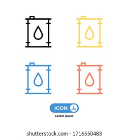 Barrel icon vector four color isolated on white background.