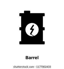 Barrel icon vector isolated on white background, logo concept of Barrel sign on transparent background, filled black symbol