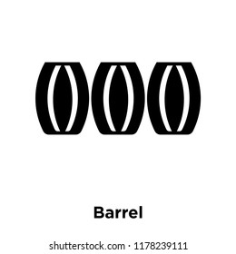 Barrel icon vector isolated on white background, logo concept of Barrel sign on transparent background, filled black symbol