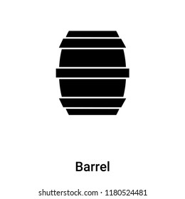 Barrel icon vector isolated on white background, logo concept of Barrel sign on transparent background, filled black symbol