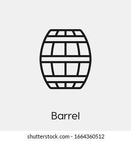 barrel icon vector. Linear style sign for mobile concept and web design. barrel symbol illustration. Pixel vector graphics - Vector.