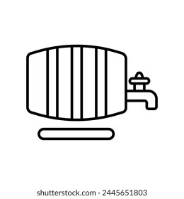 Icono de barril Vector. Ilustración de vino. Símbolo o logotipo del barril de vino.