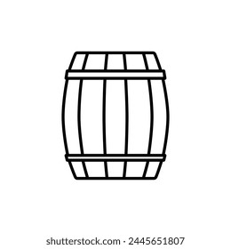 Barrel icon vector. Wine illustration sign. Wine barrel symbol or logo.