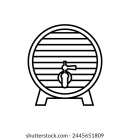 Barrel icon vector. Wine illustration sign. Wine barrel symbol or logo.
