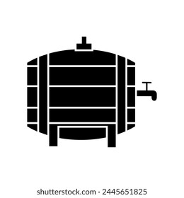 Barrel icon vector. Wine illustration sign. Wine barrel symbol or logo.