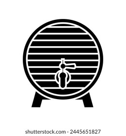 Barrel icon vector. Wine illustration sign. Wine barrel symbol or logo.