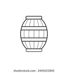 Barrel icon vector. Wine illustration sign. Wine barrel symbol or logo.