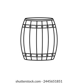 Barrel icon vector. Wine illustration sign. Wine barrel symbol or logo.