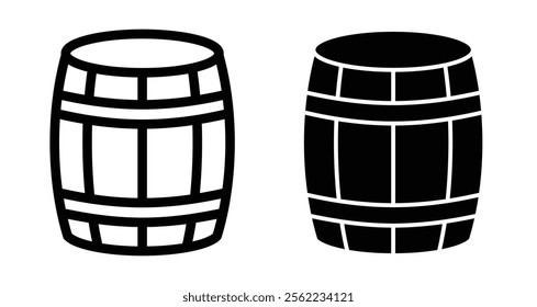 Barrel Icons pack in outlined and flat versions