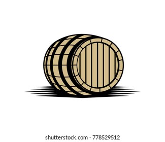 Barrel Illustration Hand Drawing Logo Vector