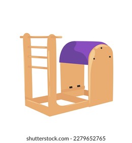 La escalera de barril es una máquina Pilates.
Fondo blanco.
Ilustración del vector
