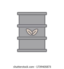 Barrel with leaflets icon. Simple outline colored vector of sustainable energy icons for ui and ux, website or mobile application