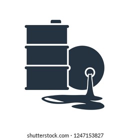 barrel leak isolated icon on white background, oil industry