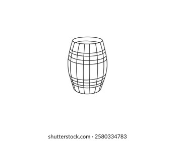 Barrel line icon. Cask with water drop sign. Fuel symbol. Vector concept illustration for design. Flat vector illustration isolated on a white background.