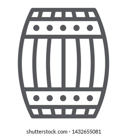 Barrel line icon, container and storage, wooden keg sign, vector graphics, a linear pattern on a white background, eps 10.