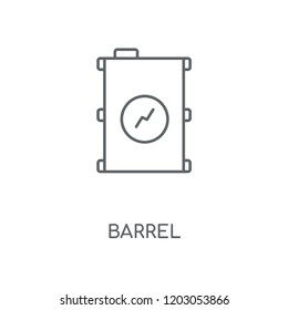 Barrel linear icon. Barrel concept stroke symbol design. Thin graphic elements vector illustration, outline pattern on a white background, eps 10.
