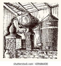 Barrel making workshop in old basement. FRANCE COGNAC. The town is a place where the cognac drink is produced