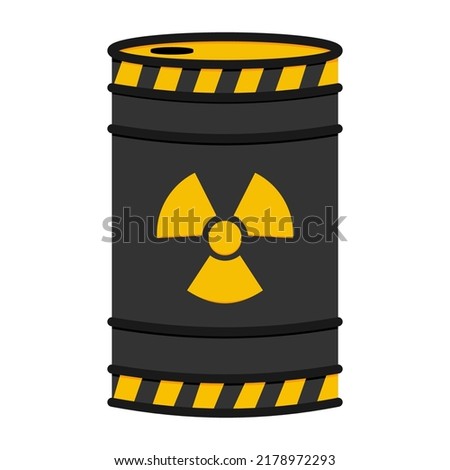 Barrel with nuclear pollution. Biohazard, Radioactive, Toxic waste Vector