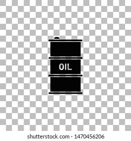 Barrel oil. Black flat icon on a transparent background. Pictogram for your project