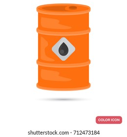 Barrel of oil color flat icon