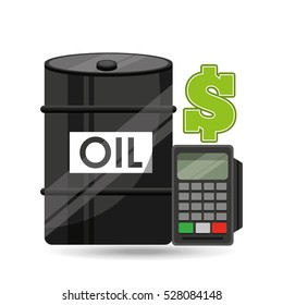 barrel oil concept calculator planning money vector illustration eps 10