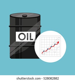 barrel oil concept growth graph vector illustration eps 10