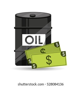 barrel oil concept money bills vector illustration eps 10