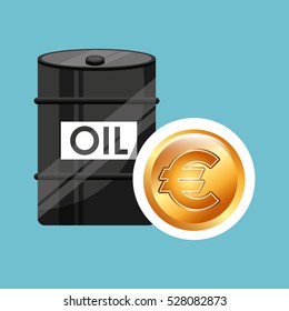 barrel oil concept money international euro vector illustration eps 10