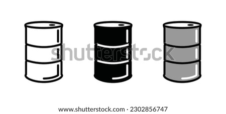 Barrel or Oil drum container icon in thin line, flat, and color style with editable stroke on white background. Beer and brewing sign and symbol. Vector illustration