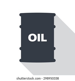 Barrel of oil, flat style icon with long shadow, vector illustration, eps 10.
